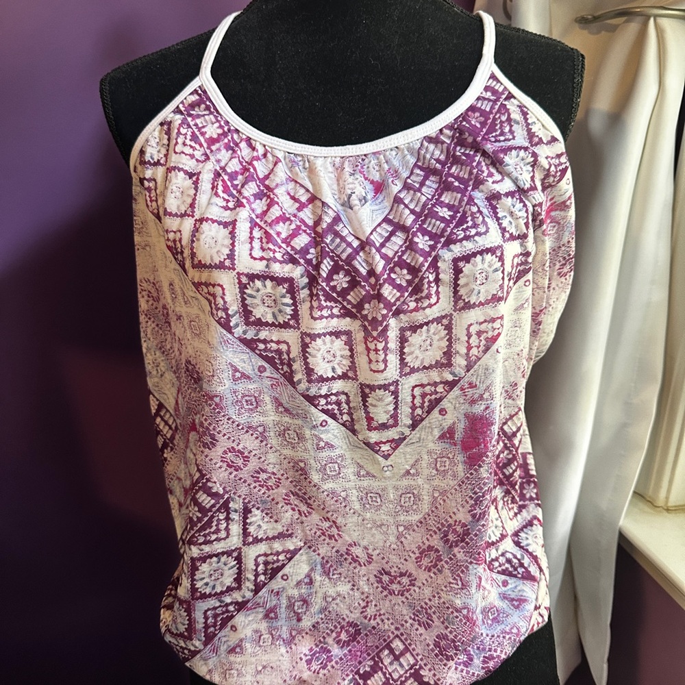 Prana Purple Print Yoga Tank Top XL